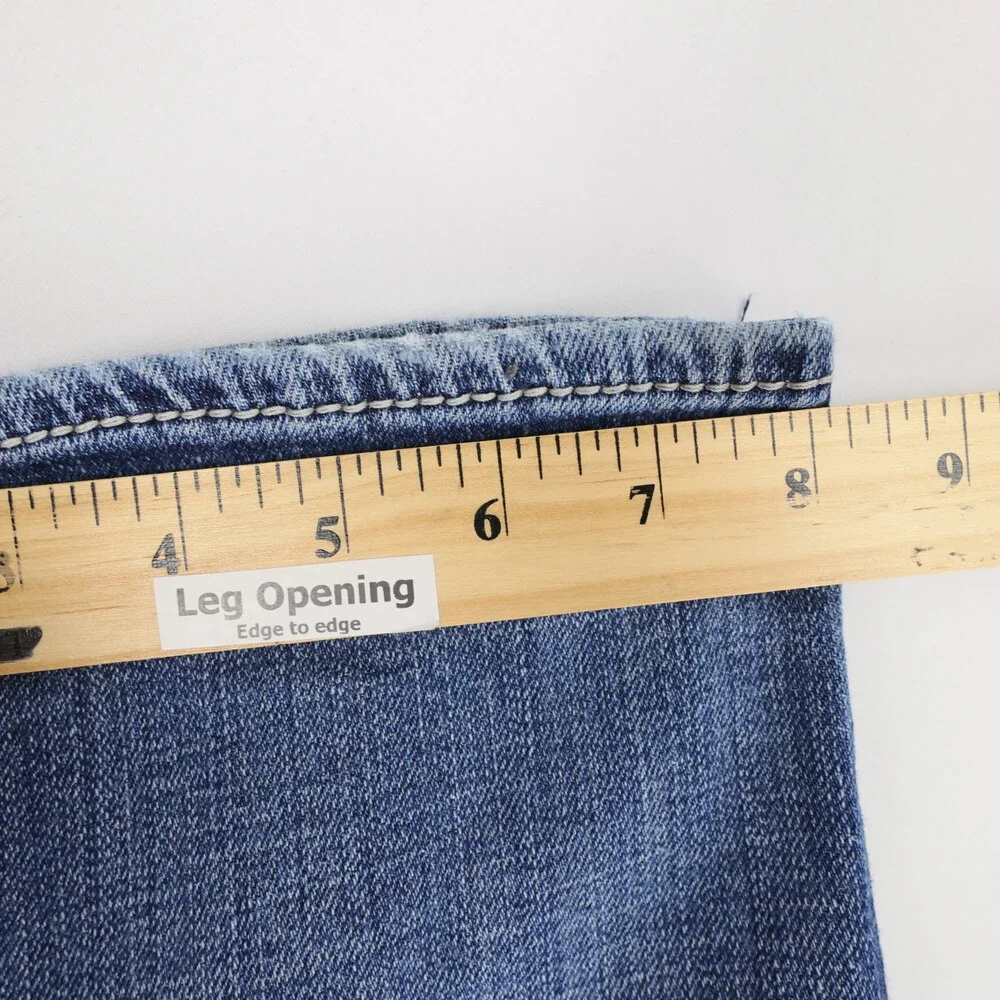 BKE Jake Jeans Mens 29XL Blue Bootcut Stretch Denim Whiskered Distressed